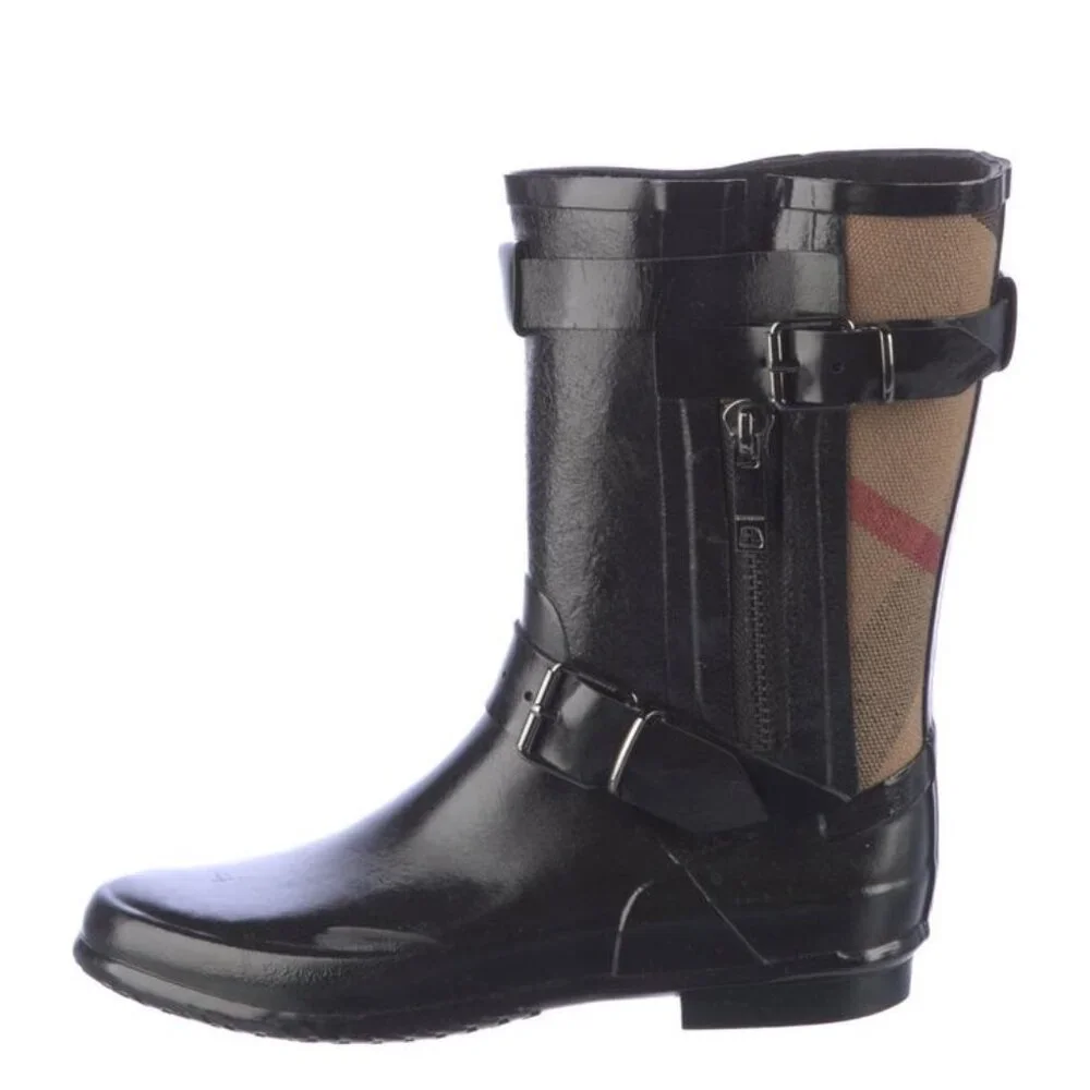 Burberry House Check Pattern Rubber Rain Boots Size: US6, IT36 - Picture 1 of 3